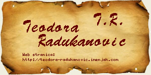 Teodora Radukanović vizit kartica